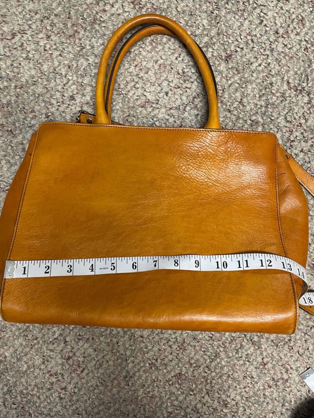 Divina Firenze Leather Tassel Satchel Handbag with detachable crossbody strap - Picture 4 of 12